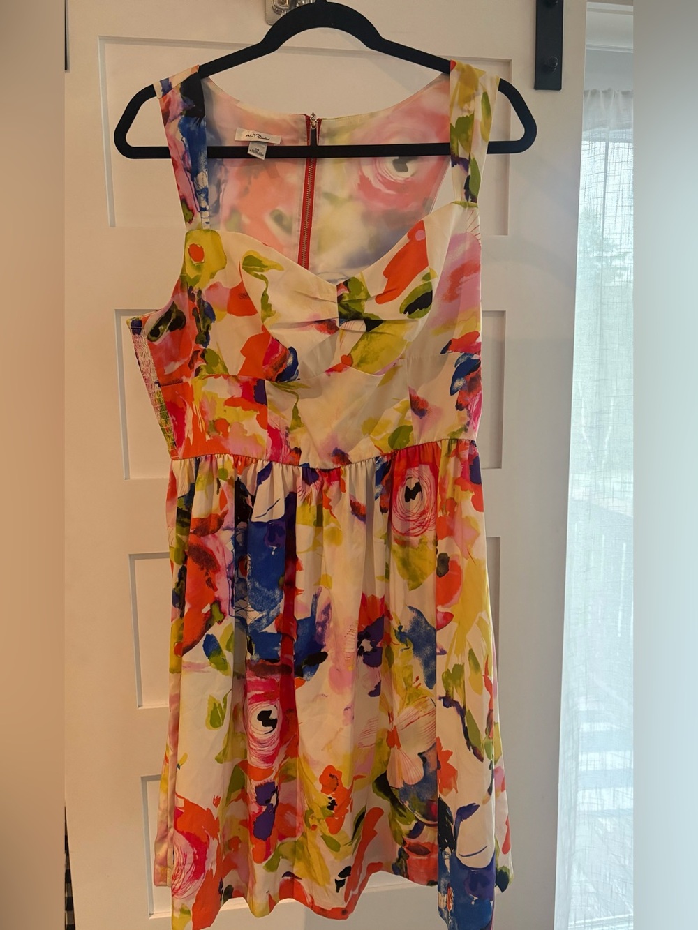 Alyx Multicolor Watercolor Floral Midi Dress